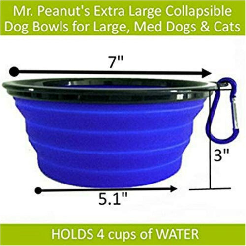 2 Pak XL 34oz Collapsible Travel Bowls for Larger Pets
